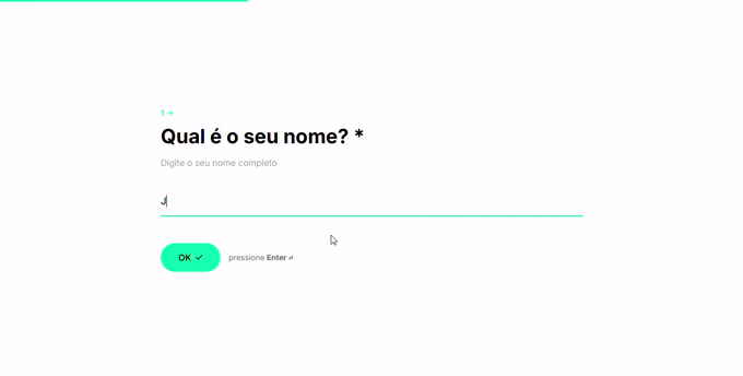 Formulário estilo Typeform em ação